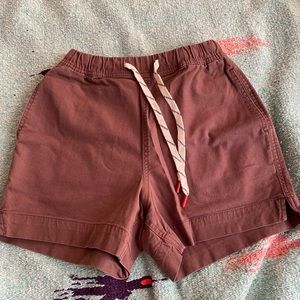 Brown casual elastic hiking/camping shorts
